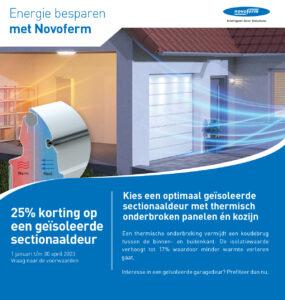 Aanbieding Novoferm geïsoleerde garagedeur 2023